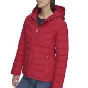 Tommy Hilfiger TH Flex Puffer Jacket Red Size Large